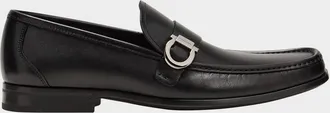 Ferragamo Men & apos;s Caspian Gancio Leather Loafers