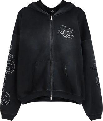 Represent Hoodie met ritssluiting - Heren - Vesten met rits - Zwart - S - Katoen - Hoodies & sweatvesten