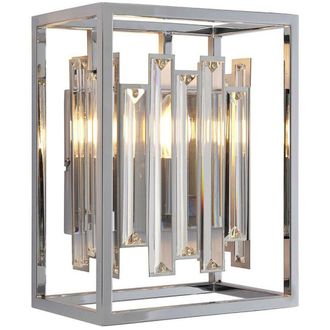 Loops Glass Wall Light Clear Crystal & Chrome Plate 40W E14 Dimmable Living Room