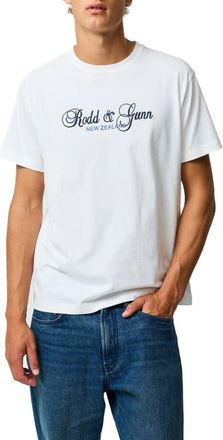 Rodd & Gunn Wendon Valley Embroidered Logo T-Shirt in Snow at Nordstrom, Size Xx-Large
