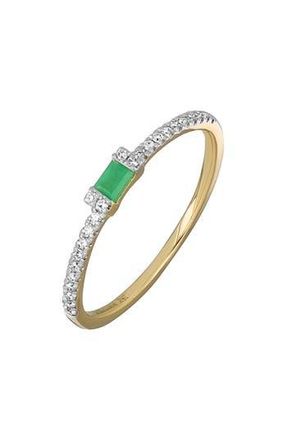 Bony Levy El Mar Stacking Ring in 18K Yellow Gold Emerald at Nordstrom Rack, Size 5.5