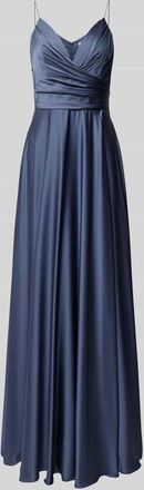 Unique Abendkleid mit Raffungen in Rauchblau, Gr&ouml;&szlig;e 36