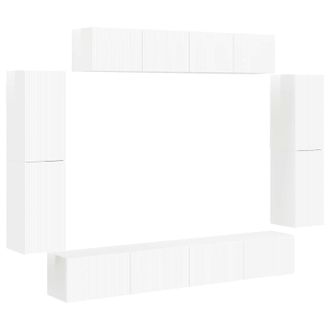 vidaXL Mueble De Tv 8 Pcs Brillante Vidaxl
