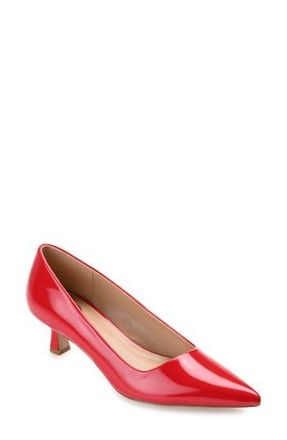 Journee Collection Celica Pointed Toe Pump in Patent/Red at Nordstrom Rack, Size 5.5