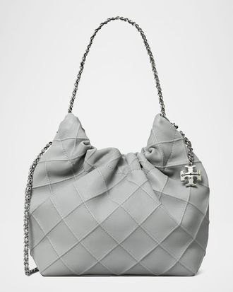 Tory Burch Fleming Mini Quilted Leather Hobo Bag