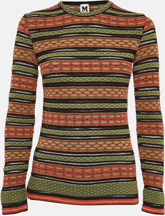 M Missoni Green Patterned Knit Full Sleeve Top