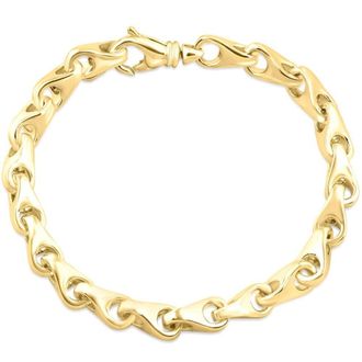 Pompeii3 Mens Solid Seed 14k Gold (38gram) or Platinum (62gram) 6.5mm Link Bracelet 8