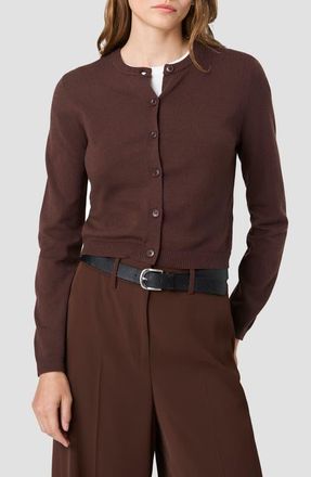 French Connection Crop Cardigan in Cocoa Brown at Nordstrom, Size X-Small