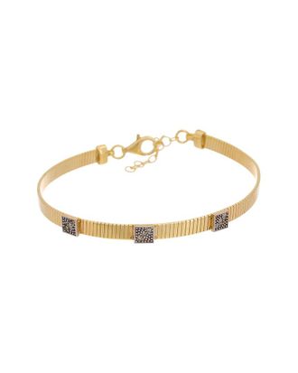 Meshmerise 18K Over Silver 0.05 Ct. Tw. Diamond Bangle Bracelet