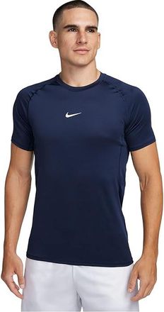 Nike Pro Dri-FIT Slim Short Sleeve Top Mens Workout Obsidian/White : MD, Polyester/Spandex