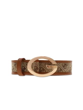 Guess Womens Belt Latte Logo-Cognac Polyester Accessories - Logo/cognac
