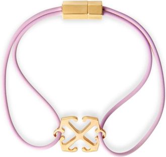 Off-white Arrow cord bracelet - women - Brass/Rubber - M - Gold
