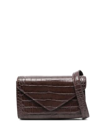 Micoli Intasca crocodile-effect crossbody bag - Brown