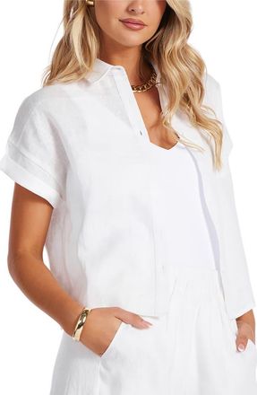 Bishop + Young Positano Button Up Shirt in White at Nordstrom, Size X-Small