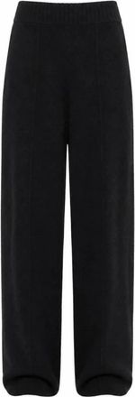 Laneus Leisure Cashmere Pants - Dames - Wijde Broeken - Zwart - S - Polyester - Broeken