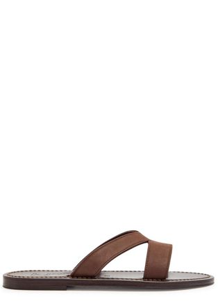 K.Jacques Kalomira Cut-out Nubuck Sliders - Brown - 38 (IT38 / UK5)