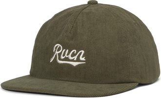 Rvca Frame Up Cord Snapback Traditional Mens Hats Jade, Cotton