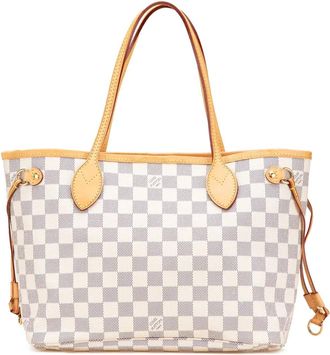 Louis Vuitton Borsa tote Neverfull PM in tela Damier Azur 2010 - Bianco