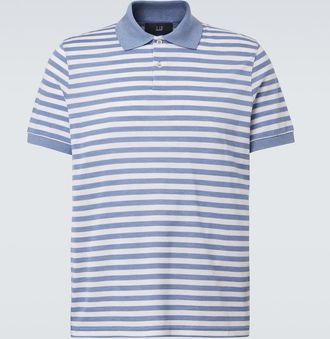 Dunhill Striped silk and cotton polo shirt