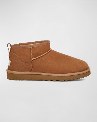 UGG Men & apos;s Classic Ultra Mini Leather Ankle Boots
