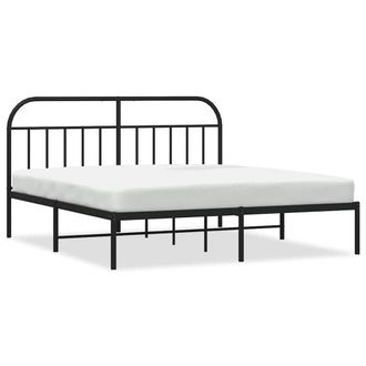 Berkfield Home Metal Bed Frame with Headboard Black 183x213 cm