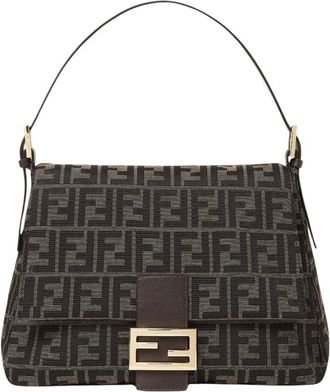 Fendi Brown Logo Medium Shoulder Bag