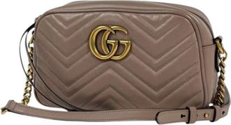 Gucci Pre-owned Cross Body Bags, female, Beige, Size: ONE SIZE Pre-owned GG Marmont Shoulder bag