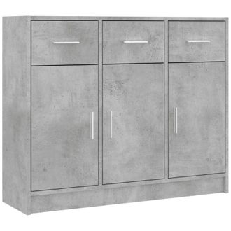 vidaXL Aparador Madera De Ingenier&iacute;a Gris Hormig&oacute;n 91x28x75 Cm Vidaxl