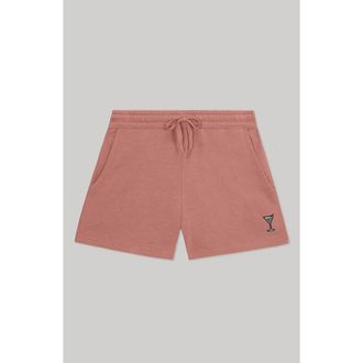 Dalix Womens Martini Midweight Washed Fleece Shorts in Dusty Rose at Nordstrom, Size Xx-Large