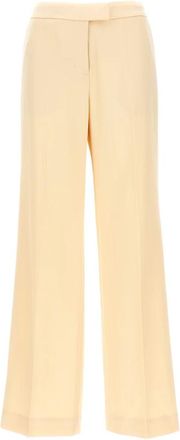 Zimmermann Illustration Straight Tux Pants - Dames - Wijde Broeken - Beige - S - Wol - Broeken
