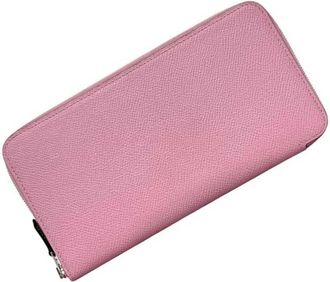 Herm&egrave;s Pink Epsom Leather Silk Long Wallet (Bi-Fold) (Pre-Owned)