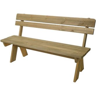 Hhg Nunca usado] Banco de jardín HHG 483, banco de madera banco de parque, calidad gastronómica, madera maciza 148cm, natural