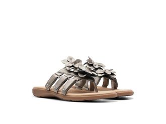 Clarks Elizabelle Mae Womens Sandals Pewter Metallic Synthetic : 5.5 B - Medium, Leather