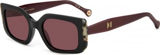 Carolina Herrera Womens HER-0182-S-GUU HER 0182 S 53 GUU Sunglasses - Dark Red - One Size