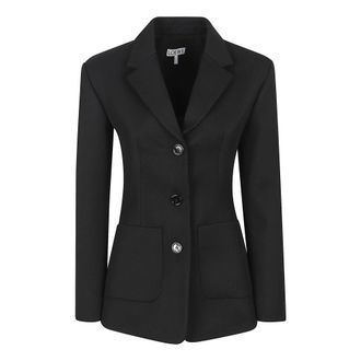 Loewe Blazers, female, Black, Size: 2XS Jacket in Wool