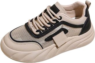 Generic Walking Gym Shoes Orthopedic Trainers for Women UK Versatile White Shoes for Women Spring Retro Casual Sneakers Womens Running Sneakers Black Size 4 (