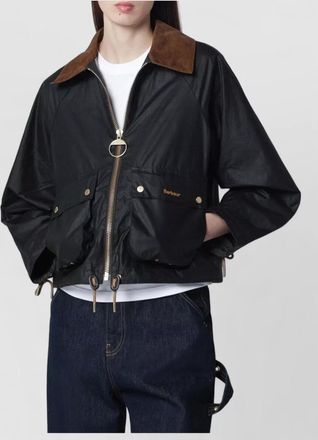 Barbour jacket contrast collar adjustable cuffs pockets