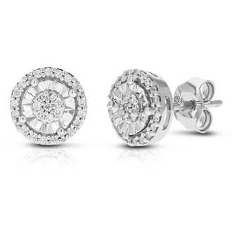 Vir Jewels 1/4 cttw Lab Grown Diamond Composite Earrings in Sterling Silver With Push Backs For Women