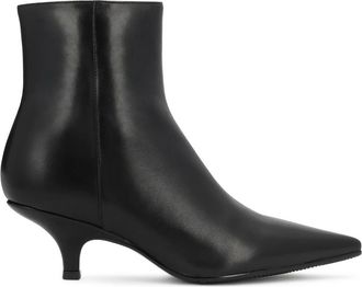 Kazar Kitten Heel Booties - Dames - Laarzen met Hak - Zwart - 41 EU - Leer - Schoenen