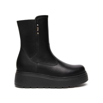 Nero Giardini Ankle Boots, female, Black, 4 UK, Black Leather Ankle Boots with Side Zip