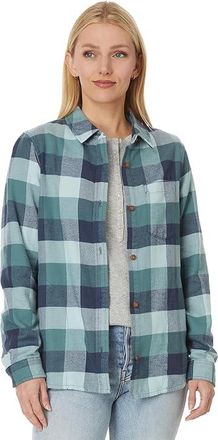 L.L.Bean Soft-Brushed Flannel Shirt Womens Clothing Soft Spruce : XS, Cotton/Flannel