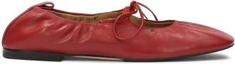Kazar Geribbelde rode ballerinas op een leren zool - Dames - Ballerinas - Rood - 37 EU - Leer - Schoenen