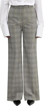 Sportmax Batun Wijde Broek - Dames - Wijde Broeken - Grijs - 2XL - Wol - Broeken
