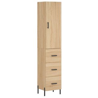 vidaXL Vidaxl - Aparador De Madera Contrachapada Roble Sonoma 34,5x34x180 Cm