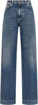 Seventy Wide Leg Acid Wash Jeans - Dames - Loose Fit Jeans - Blauw - 2XS - Katoen - Jeans