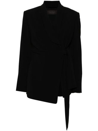 Max Mara wrap-design blazer - Black
