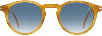 Eyewear by David Beckham unisex, Accessoires, Geel, Maat: 49 MM Leer