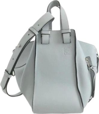 Loewe Pre-owned Handbags, female, Blue, Size: ONE SIZE Pre-owned Hammock Small Calf Shoulder Bag