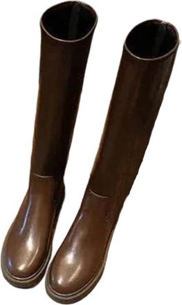 Generic Womens Winter Knee High Riding Equestrian Boots Leather Platform Shoes Long Boots Office Lady Footwear