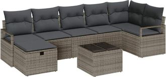 vidaXL Sofa Set with Cushion 4 pcs Poly Rattan vidaXL